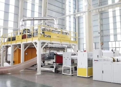 Parafuso material PP da máscara quente da maquinaria de JWELL o único derrete a linha de produção não tecida fundida