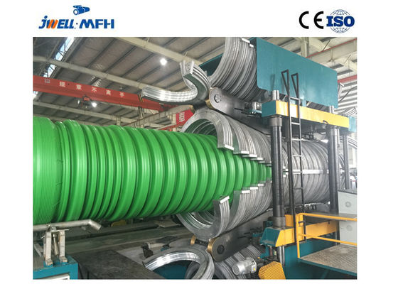 O HDPE PP dobra a máquina corrugada parede da extrusão da tubulação de Dwc