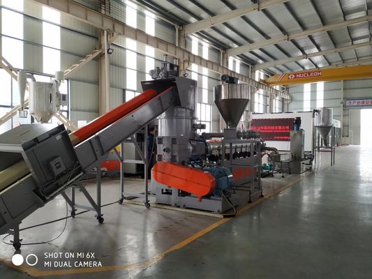Filme da agricultura da indústria dos PP do PE que recicla o granulador com linha da peletização do compressor